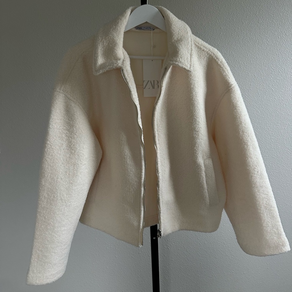 Zara cream boucle jacket